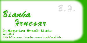 bianka hrncsar business card