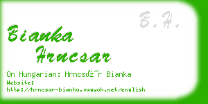 bianka hrncsar business card